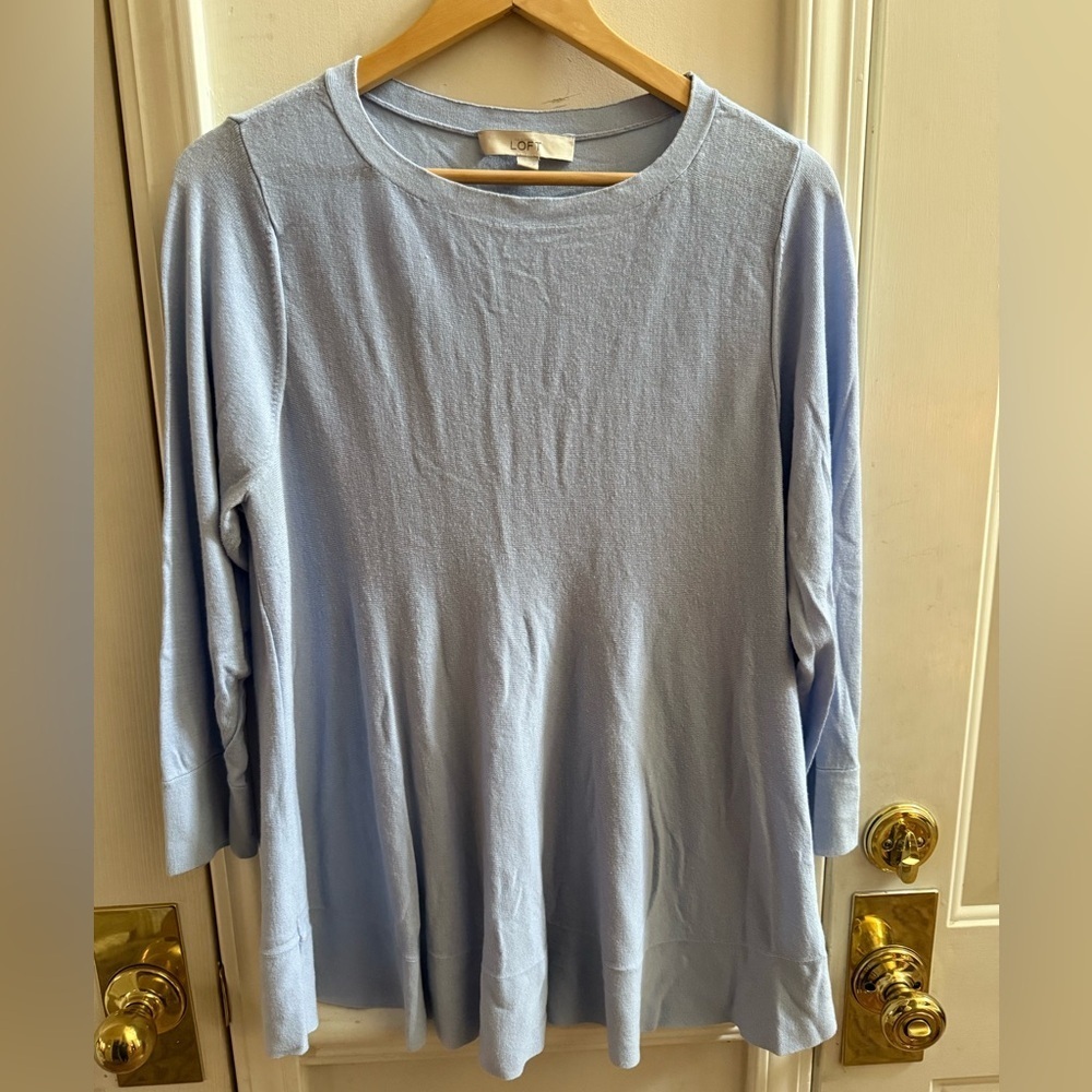 Ann Taylor Loft Light Blue Swing Tunic Sweater